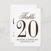  Rustic Wedding Table Number Kaart (Voorkant / Achterkant)