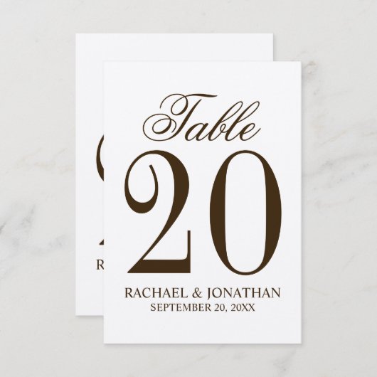  Rustic Wedding Table Number Kaart (Voorkant / Achterkant)