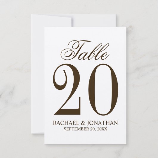  Rustic Wedding Table Number Kaart (Achterkant)