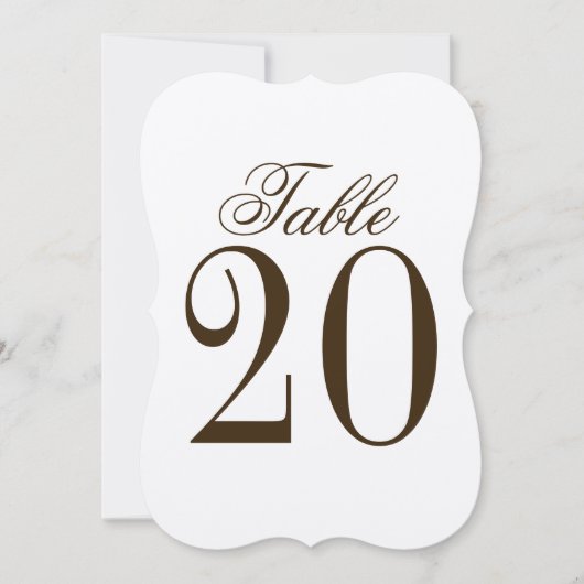 Rustic Wedding Table Number Kaart (Voorkant)