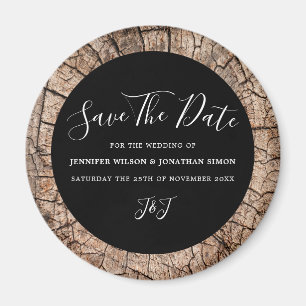 Rustic Wedding Tree Ring Custom Magneet