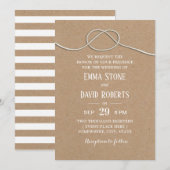 Rustic Wedding Tying the Knot  Kraft Kaart (Voorkant / Achterkant)