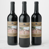Rustic Wedding Wine Label met Laurel Vines Wijn Etiket (Flessen)