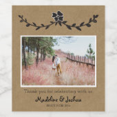 Rustic Wedding Wine Label met Laurel Vines Wijn Etiket (Enkel label)