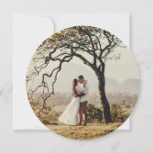 Rustic Wedding Wood Cut Grain Aangepaste foto Kaart (Achterkant)