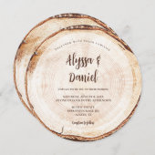 Rustic Wedding Wood Cut Unique Custom Kaart (Voorkant / Achterkant)