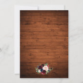Rustic Wedding Wood Floral Wreath Lace Invite B Kaart (Achterkant)