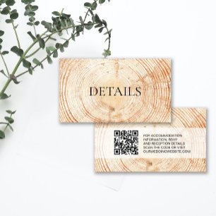 Rustic Wedding Wood Grain Details QR Code Sjabloon