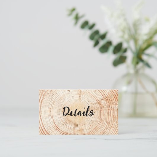 Rustic Wedding Wood Grain Details QR Code Sjabloon (Staand voorkant)