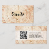 Rustic Wedding Wood Grain Details QR Code Sjabloon (Voorkant / Achterkant)