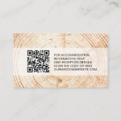 Rustic Wedding Wood Grain QR code Script Details Informatiekaartje (Achterkant)