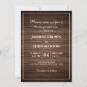 Rustic Wedding Wood Rustic Wedding Invitation Kaart (Voorkant)