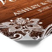 Rustic Wedding Wood String Lights Lace Poster (Hoek)