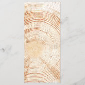 Rustic Wedding Woodland tree bark Grain  Menu (Achterkant)