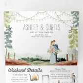 Rustic Weekend in de Bossen | Bosbouw Drieluik Uitnodiging (Binnenzijde eerst)