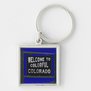 Rustic Welcome Colorado blue sleutelhanger