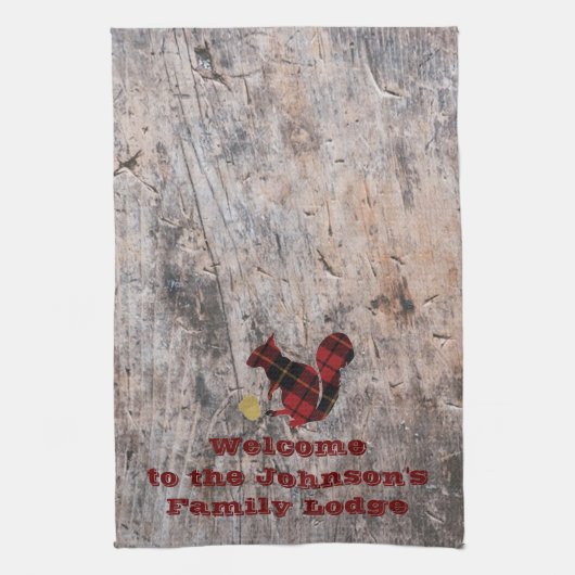 Rustic Welcome Pset Squirrel Theedoek (Verticaal)