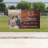 Rustic Welkom op onze foto van het huwelijksmonogr Spandoek (Insitu)