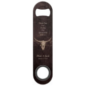 Rustic Western Bull Skull Wedding Country Texture Speed Flessenopener (Voorkant)