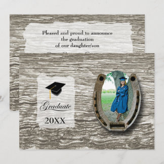 Rustic Western College Graduation Announcement Kaart