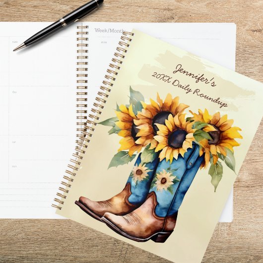Rustic Western Cowboy Boots & Sunflowers