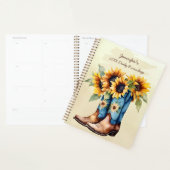 Rustic Western Cowboy Boots & Sunflowers Planner (Display)