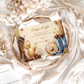 Rustic Western Cowboy Diapper Raffle Informatiekaartje