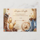 Rustic Western Cowboy Diapper Raffle Informatiekaartje (Voorkant)