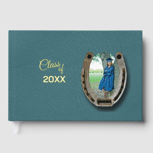 Rustic Western foil Graduation Party Guestbook  (Recto)