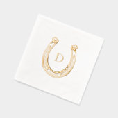 Rustic Western Horseshoe Custom Monogram Mariage (Gauche)