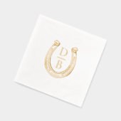 Rustic Western Horseshoe Custom Monogram Mariage (Gauche)