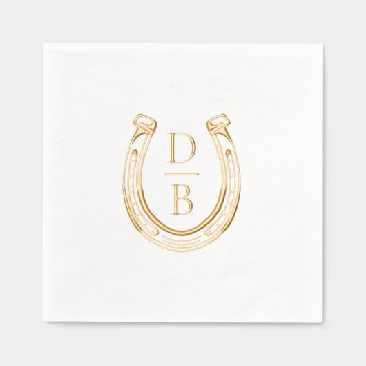 Rustic Western Horseshoe Custom Monogram Mariage (Recto)