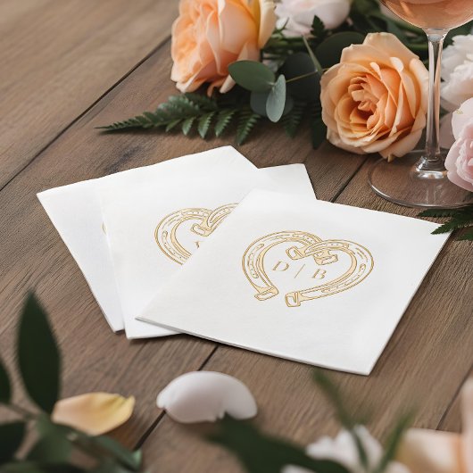 Rustic Western Horseshoe Heart Monogram Wedding