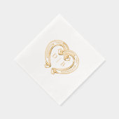 Rustic Western Horseshoe Heart Monogram Wedding Folie Servetten (Rechts)