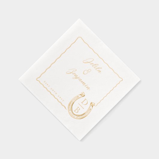 Rustic Western Horseshoe Name & Monogram Wedding (Droite)