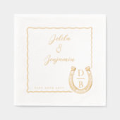 Rustic Western Horseshoe Name & Monogram Wedding (Recto)