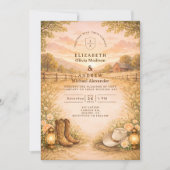 Rustic Western Meadow Wedding Kaart (Voorkant)