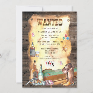Rustic Western Rodeo Cowboy Casino Kaart