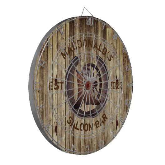 Rustic western saloon bar dart board dartbord (Voorkant Links)
