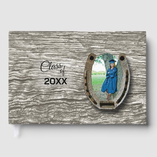 Rustic Western-style Graduation Party Guestbook  (Recto)