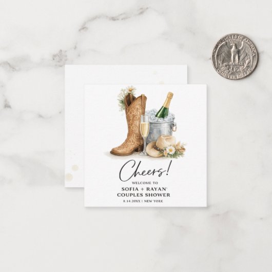 Rustic Western Wedding Invitation (Devant/Arrière en situation)