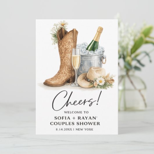 Rustic Western Wedding Invitation (Debout devant)