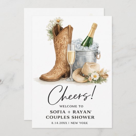 Rustic Western Wedding Invitation (Devant / Derrière)