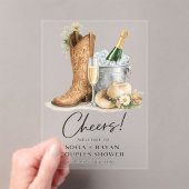 Rustic Western Wedding Invitation Acryl Uitnodigingen (Insitu (Draagbaar))