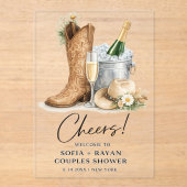 Rustic Western Wedding Invitation Acryl Uitnodigingen (Voorkant)