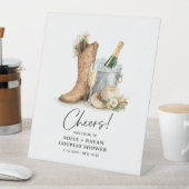 Rustic Western Wedding Invitation Reclamebord Met Voetstuk (Insitu)