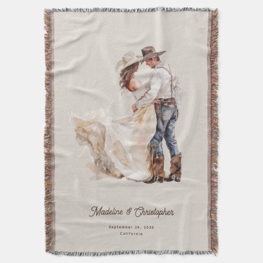 Rustic Westerse Ranch Huwelijk Deken (Voorkant Verticaal)