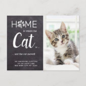 Rustic Weve Moved New Address Pet Photo Cat Moving Briefkaart (Voorkant)