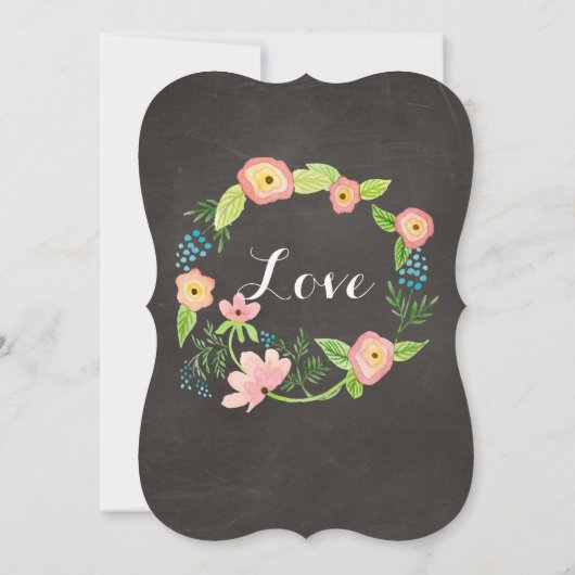 Rustic Whimsical Granny Chic Hipster Chalkboard Kaart (Achterkant)