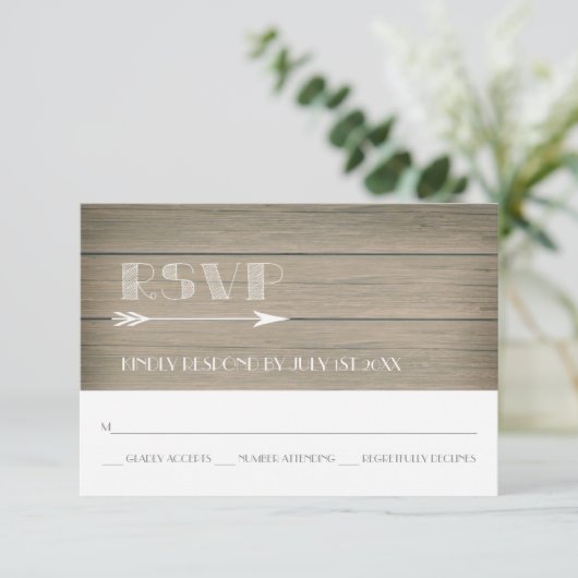 Rustic Whimsy - Carte de réponse RSVP. (Debout devant)